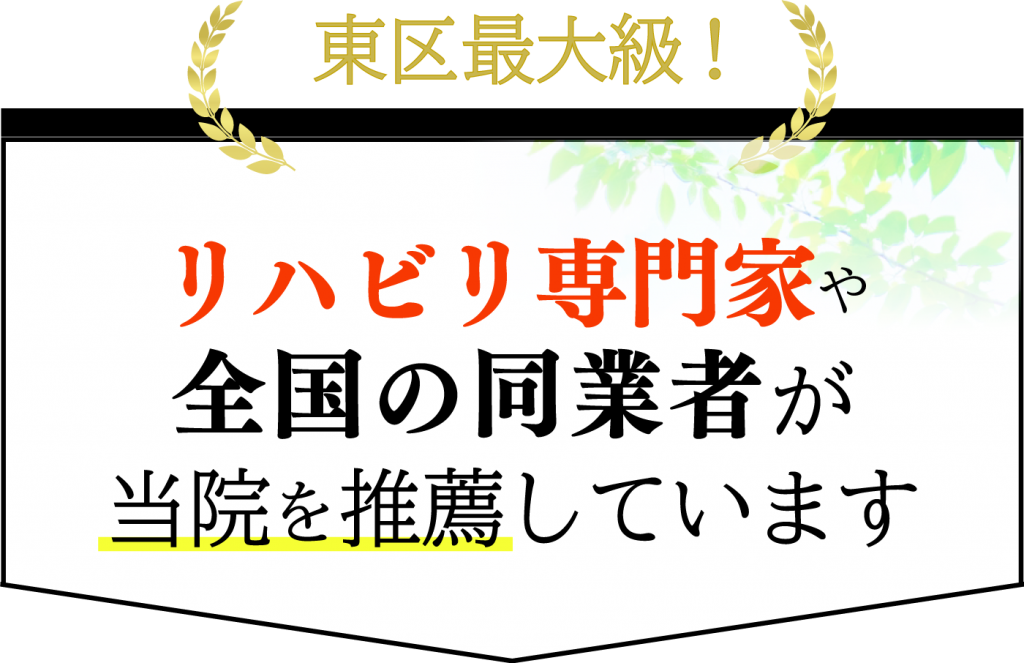 リハビリ専門家や全国の同業者が当院を推薦しています